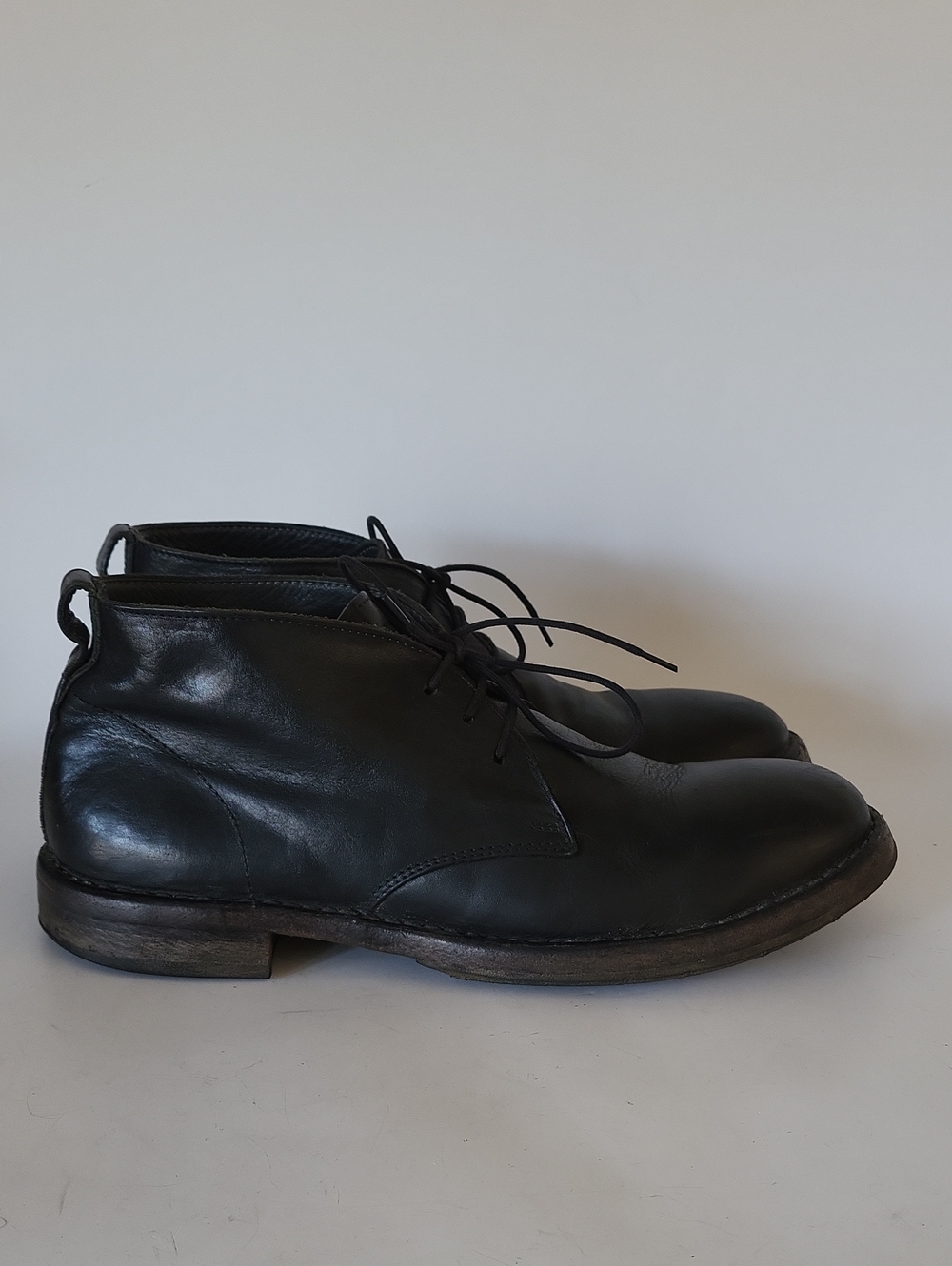 MOMA Minsk Black Leather Chukka Boots – Made In Italy